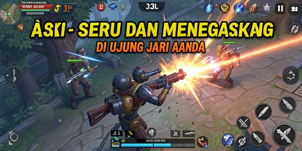 Screenshot 33L menampilkan karakter dalam aksi tempur yang intens.