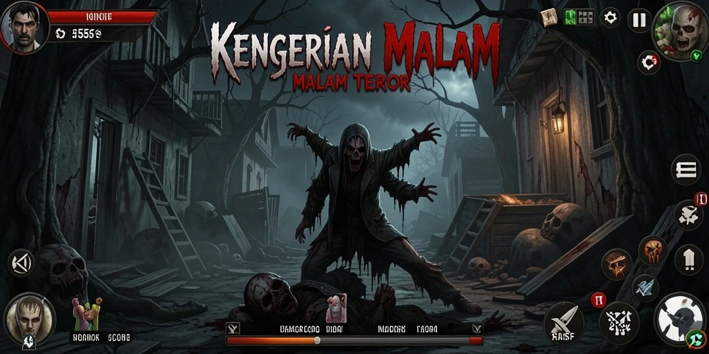 Tampilan gameplay yang menegangkan dan menyeramkan di dalam 555F.