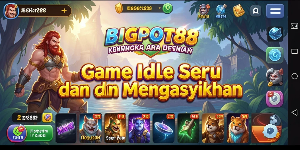 Tampilan gameplay seru dari BIGPOT88 dengan banyak aktivitas Idle.