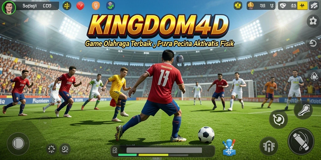 Tangkapan layar gameplay KINGDOM4D menunjukkan aksi mendebarkan di lapangan olahraga.