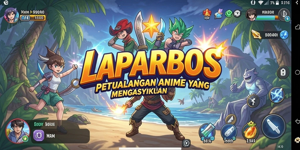 Screenshot permainan LAPARBOS dengan karakter Anime yang menakjubkan.