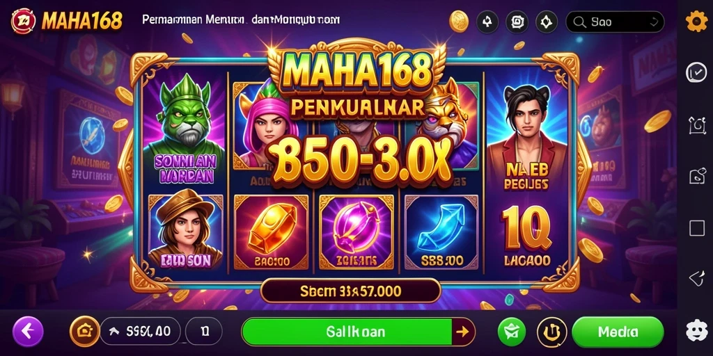 Tampilan gameplay seru dari MAHA168 dengan berbagai tema slot.