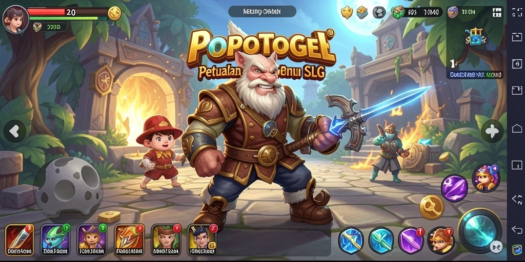 Tampilan gameplay POPOTOGEL yang seru dan strategis.