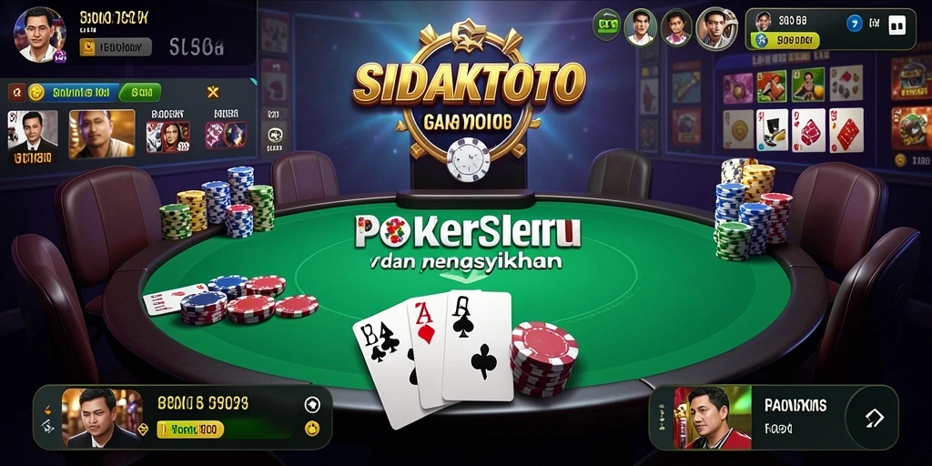 Screenshot gameplay SIDAKTOTO menunjukkan aksi poker yang mendebarkan.