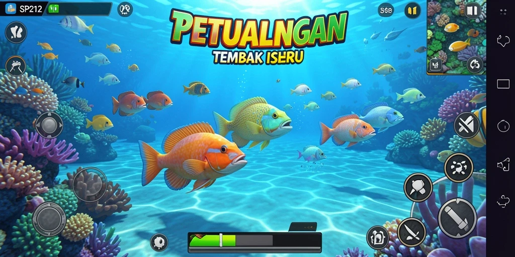 Screenshot menampilkan aksi seru dalam menangkap ikan.