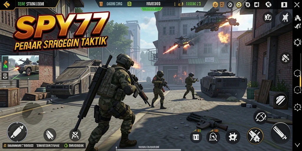 Tampilan gameplay SPY77 yang menampilkan intrik strategi dan perencanaan taktis.