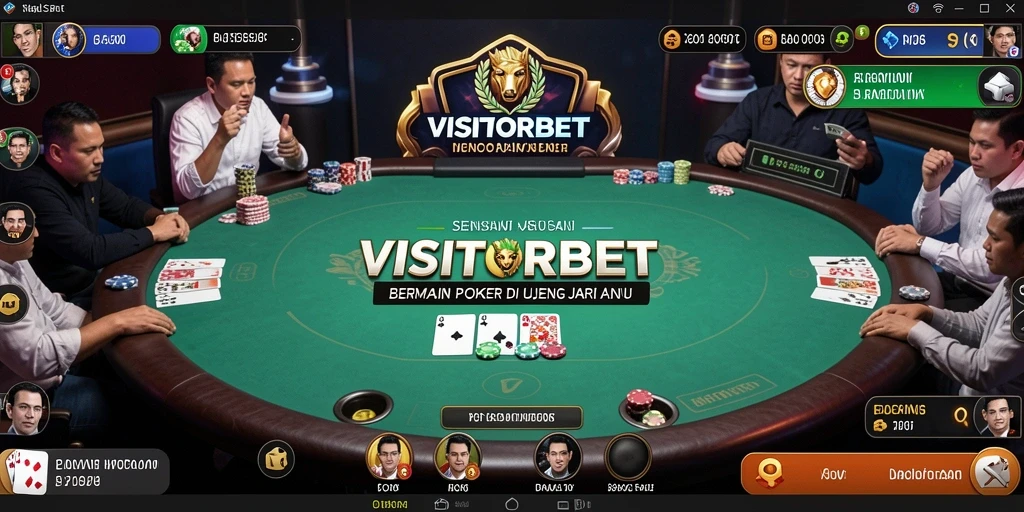 Screenshot utama VISITORBET menampilkan gameplay Poker yang mendebarkan.