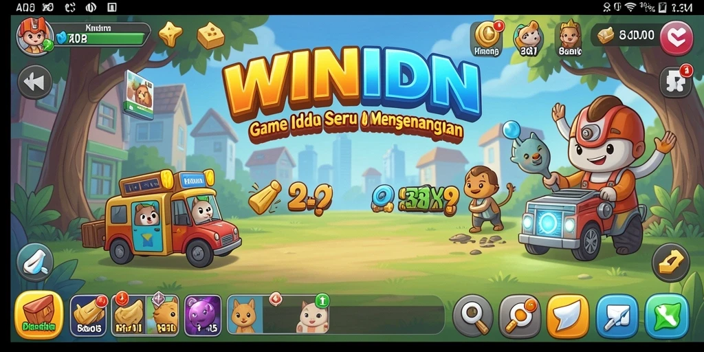 Tangkapan layar gameplay WINIDN menampilkan momen seru saat mengumpulkan sumber daya.